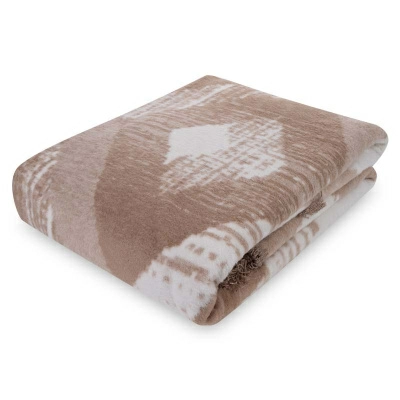 Полноразмерное изображение Плед 200x220см Pappel Scotch Jacquard, белый с бежевым