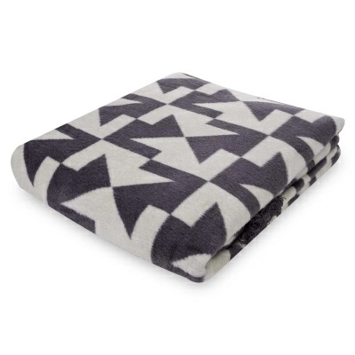 Полноразмерное изображение Плед 150x200см Pappel Scotch Jacquard, серый с белым