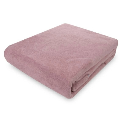Полноразмерное изображение Плед 200x220см Pappel Cotton, розовый с серым